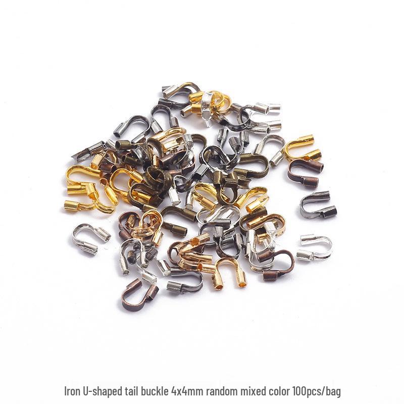 Iron U-Shaped Tail Buckles, 100 Pack - DIY Jewelry Making for Necklaces & Bracelets