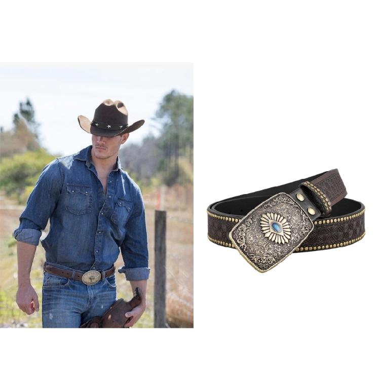 Women Men Belt Casual PU Leathers Adjustable Belt Waistband Western Cowboy Belt