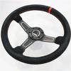 14 inch 350MM Suede Shallow Concave Steering Wheel with Red Stitching,Universal Racing Sports Steering Wheel