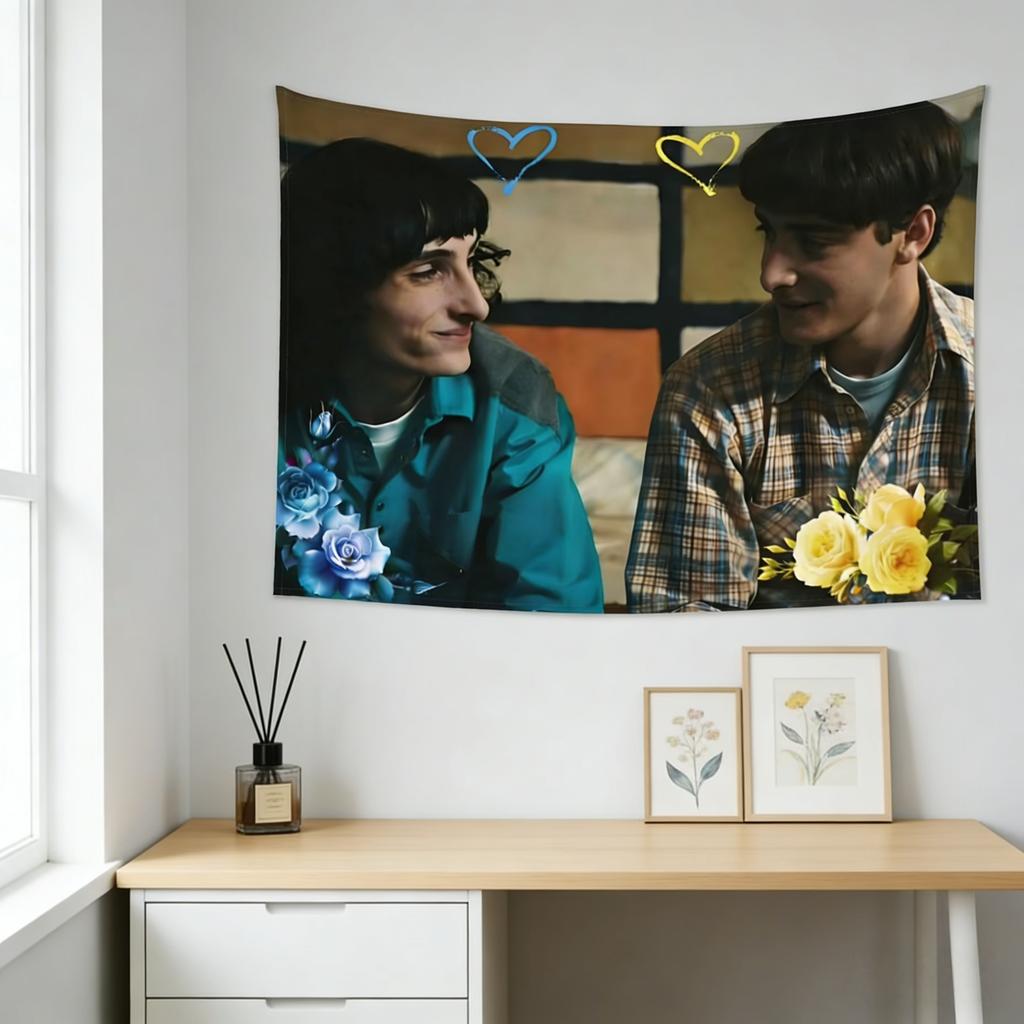 Byler Reusable Heart Tapestry With Floral Design Durable High Quality Multi-Size Flat Print For Dorm Bedroom Decor