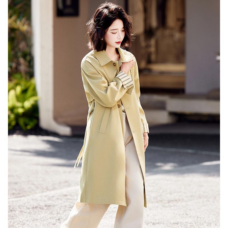 Khaki clothes women's spring and autumn new fashion temperament fresh and sweet coat coat tide