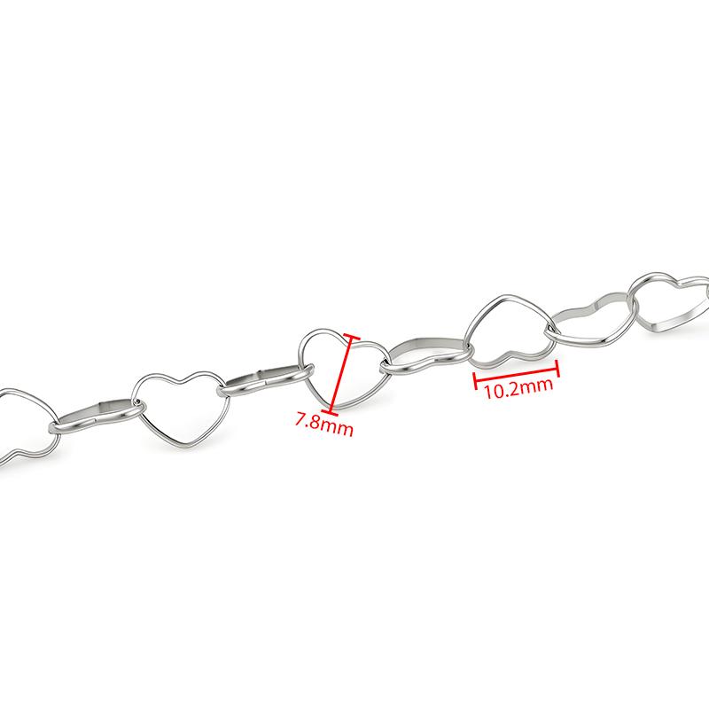 JIAYE Custom Multi-size Stainless Steel Heart Chain Roll Non Tarnish Finding for Women Waist Bracelet Necklace Jewelry Making