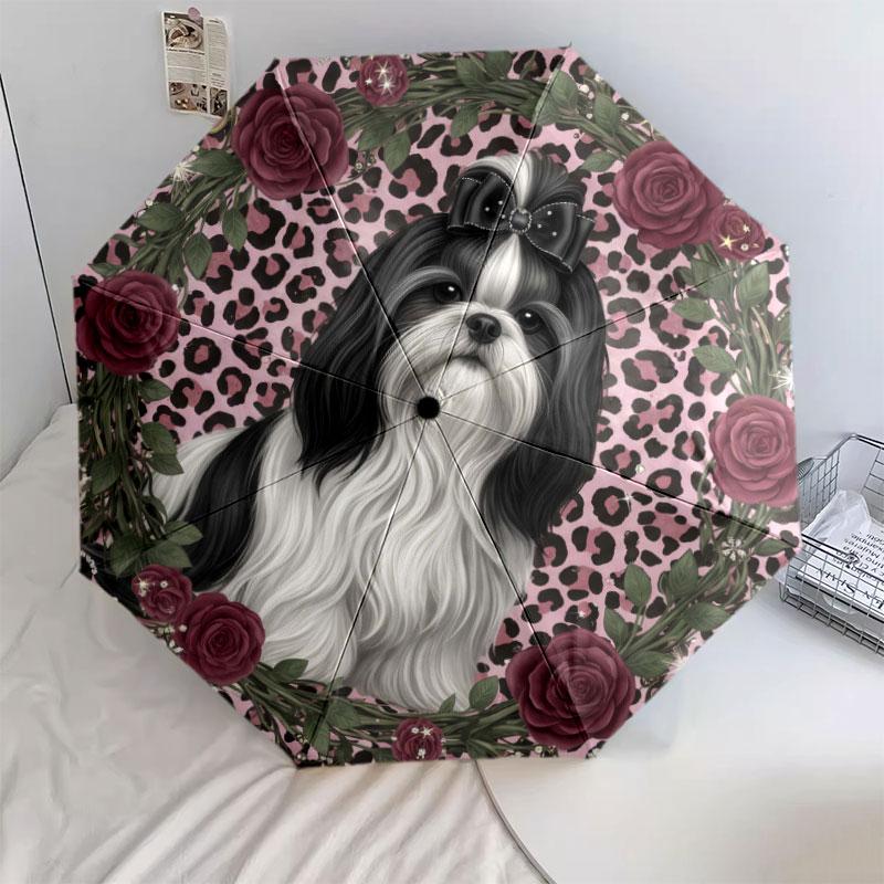 

Leopardprintdog Pattern Pattern New Style Umbrella, 1 Piece Automatic Folding Umbrella, Portable Travel Umbrella, Outdoor Umbrella, Birthday Gift