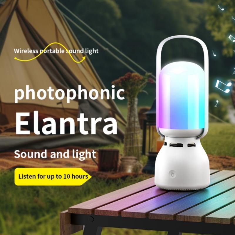 Portable Bluetooth-compatible Speaker Wireless Outdoor Camping Light Connection Soundbar Colorful Atmosphere Light