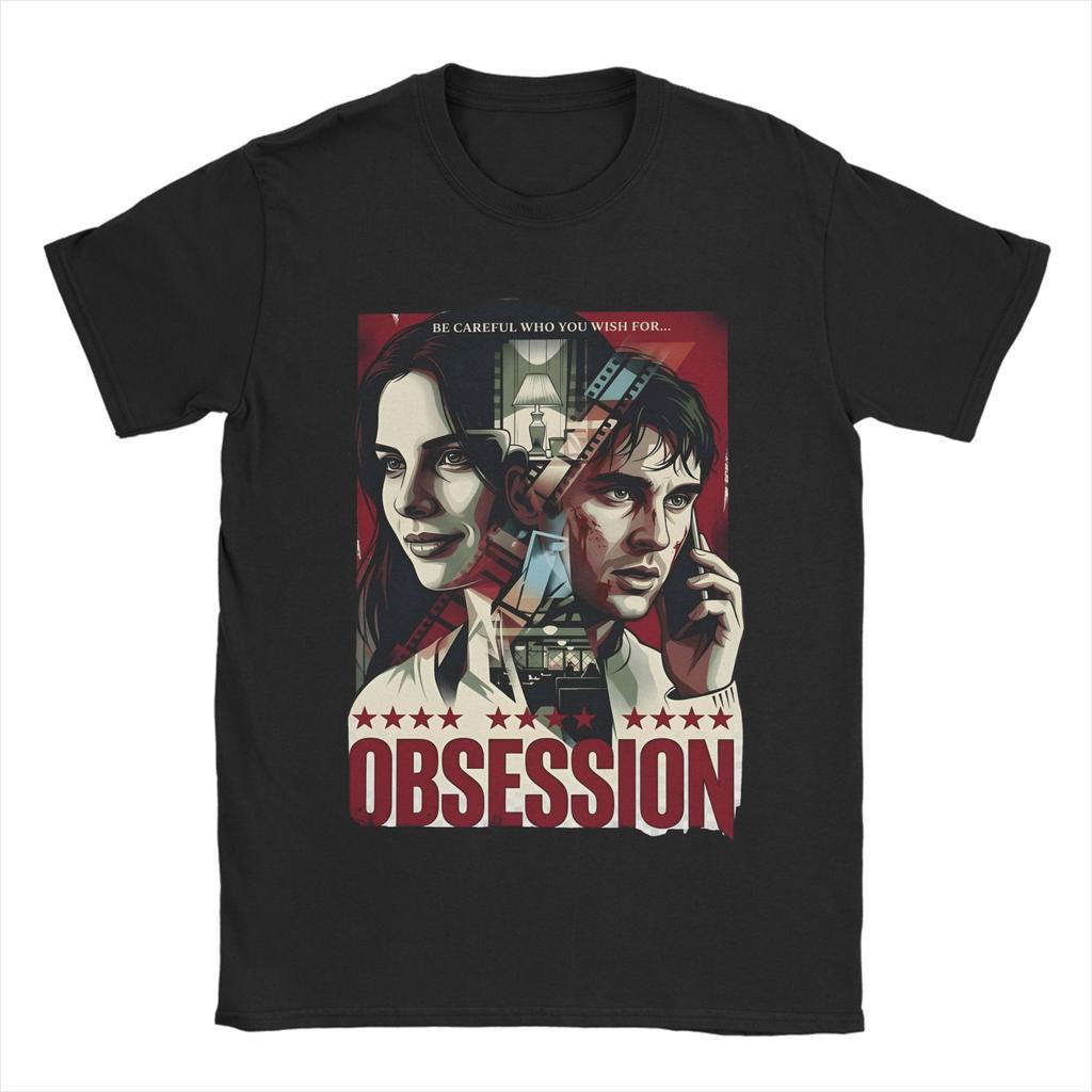 Obsession Film Horreur Vintage T-shirt Pour Unisexe Unisexe 100% Coton T-shirts Loisirs Col Rond T-shirt Manches Courtes Vêtements