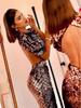 European-American Trendy Sequin Square Neck Backless Bodycon Evening Dress