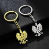 Vintage Poland Eagle Pendant Keychain for Men Women Gold Silver Metal Animal Backpack Keyring Ethnic Key Chain Rings
