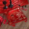 Red Chinese Style Festive Kneeling Cushion - Square Seat for Bay Window and Wedding Decor, with Free Shipping