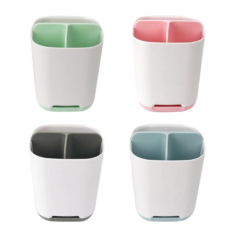 Plastic Detachable Toothbrush Holder with Multifunction StorageBathroom Sink and Countertop Household Decoration