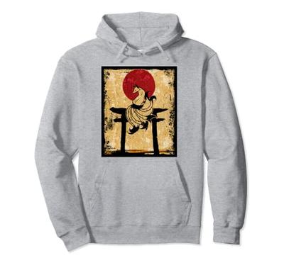 Sudadera con capucha de Arte Retro Japonés del Zorro de Nueve Colas