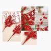 2pcs Glitter Artificial Christmas Berry Branches Lifelike Handmade Gold Powder Berry Branches Plastic DIY Fake Plants