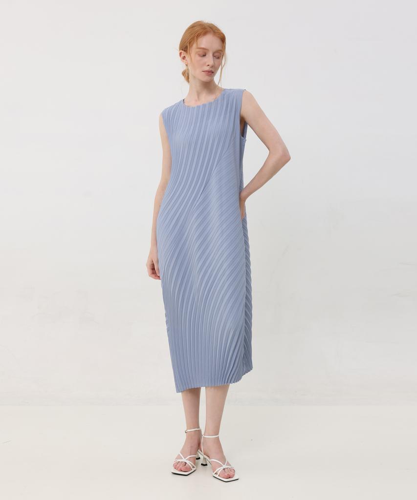 PLEATSMOOD Twison Pleats Sleeveless Dress