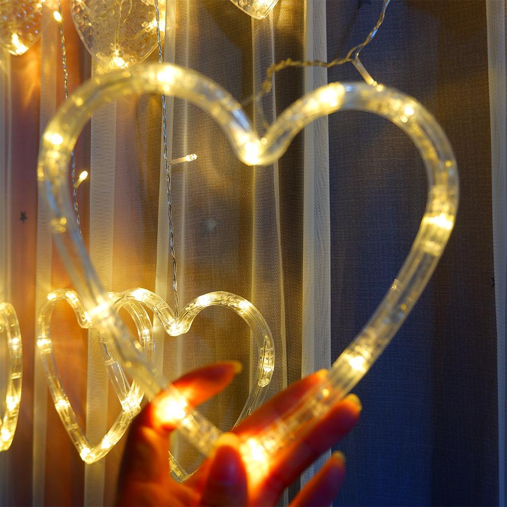 Luci A Forma Di Cuore LED – 2 Metri, 20 LED – Alimentate A Batteria – Rosse, Rosa, Bianco – Per San Valentino, Matrimoni E Decorazioni