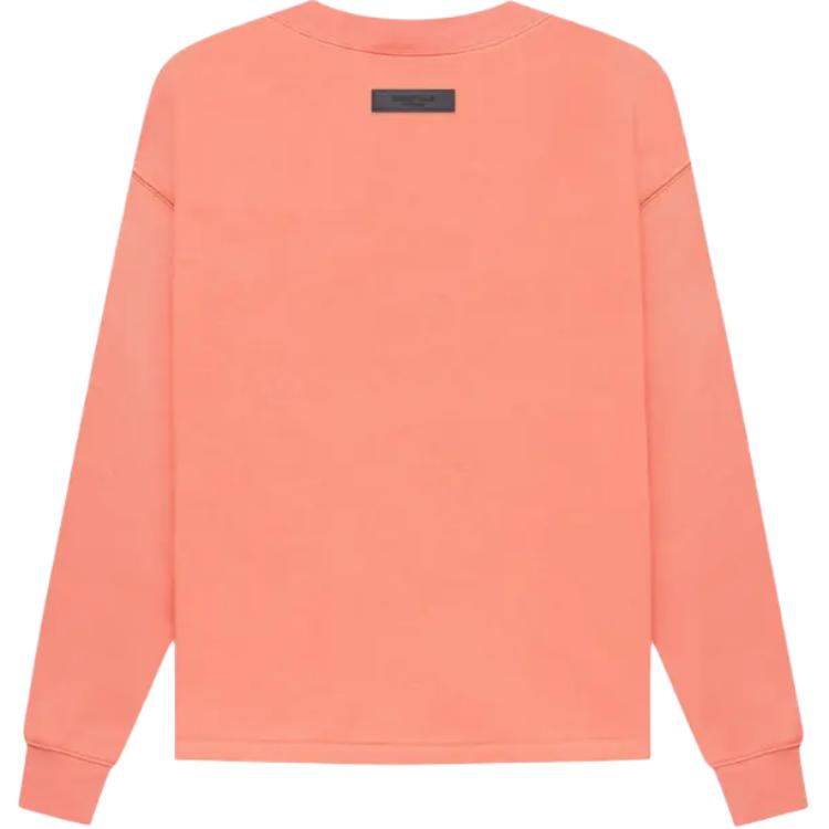 Fear of God Essentials Sudadera Unisex Cuello Redondo Relajado Con Estampado de Logo FW22 Rojo Coral FOG-FW22-096