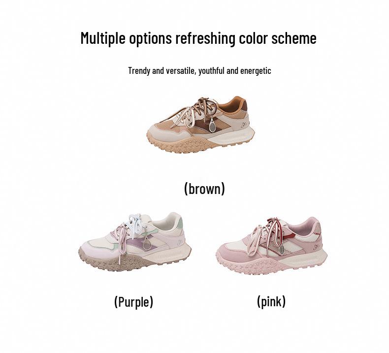 2025 Dames Retro Forrest Gump Høydeøkende Treningssko med Doble Lisser for Vår & Høst