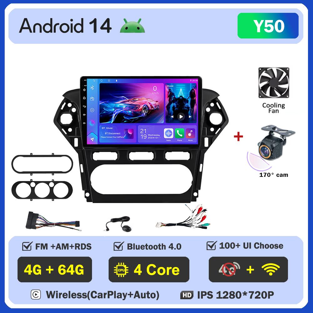 For Ford Mondeo 4 Mk4 2010-2014 Car Radio Player Car Carplay Screen Autoradio Mirror Link Car Intelligent Systems Touch Screen