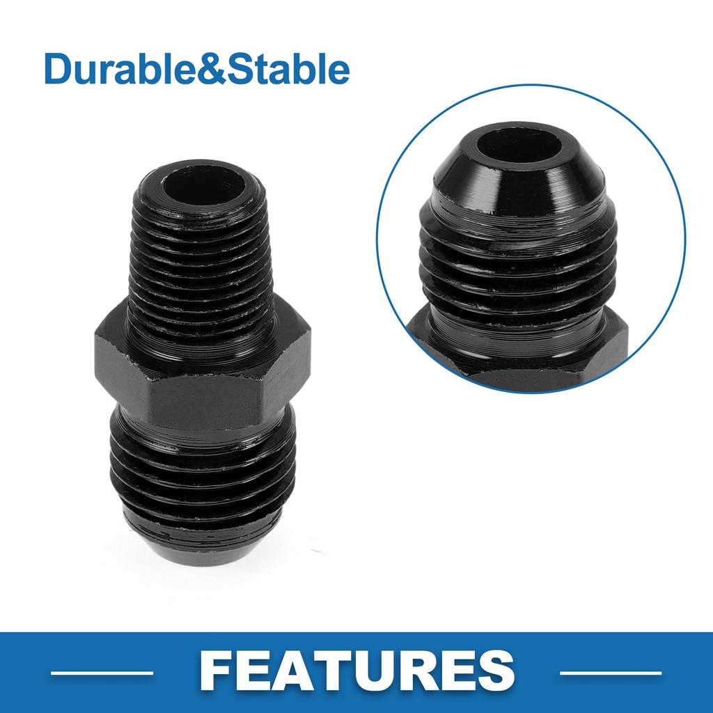 A ABSOPRO Female Flare Reducer Hose Fitting Adapter TF AN6 1/8 NPT Fuel Line Connector Aluminum Black