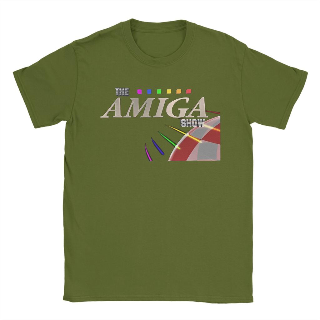 The Amiga Show Logo T-Shirt for Men Women Vintage 100% Cotton Tees Round Collar Short Sleeve T Shirt Printed Clothing