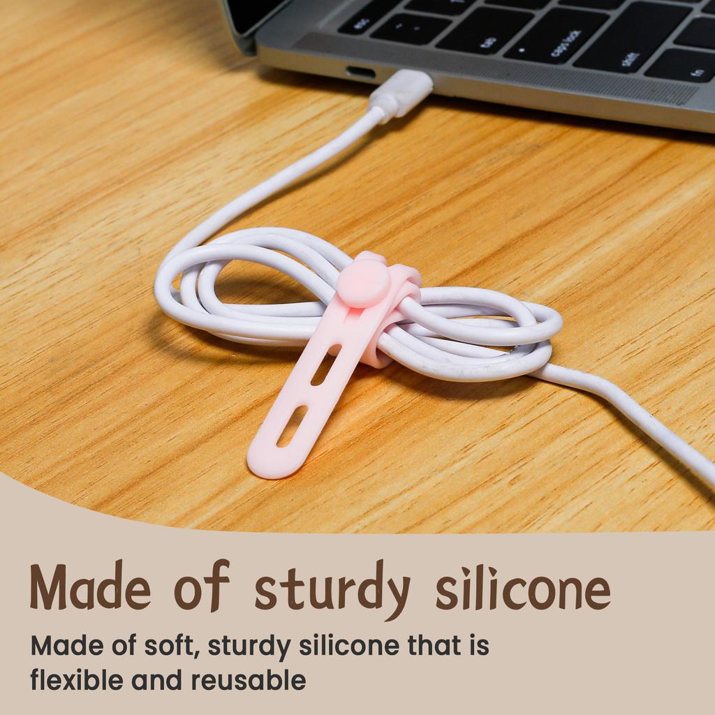 Zapięcia kablowe z możliwością odpięcia Organizer do przewodów Silikonowy Haczyk Pętelka Owijka Zip Opaska do wiązania Opaska do kabli Zarządzanie kablami Mocowanie Paski do kabli