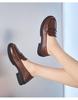 2025 Comfortable Women's Chunky Heel Loafers: Thick-Soled, Soft Leather Slip-On Work & Casual Shoes
