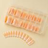 120 Pieces Gel Coffee Background White French Wearing Armor Long/Short Chameleon Laser Fake Nail Nail Nail Piece
