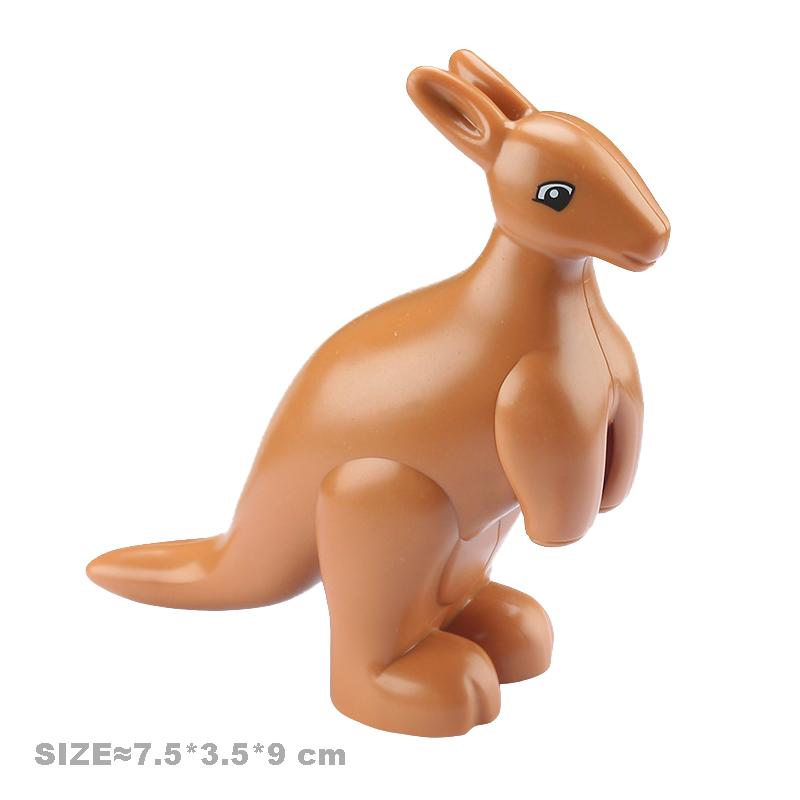 Velké stavební kostky Pohyblivá roztomilá zvířata ze zoo Klokan Duplo doplňky Hladký materiál Vzdělávací hračky pro děti