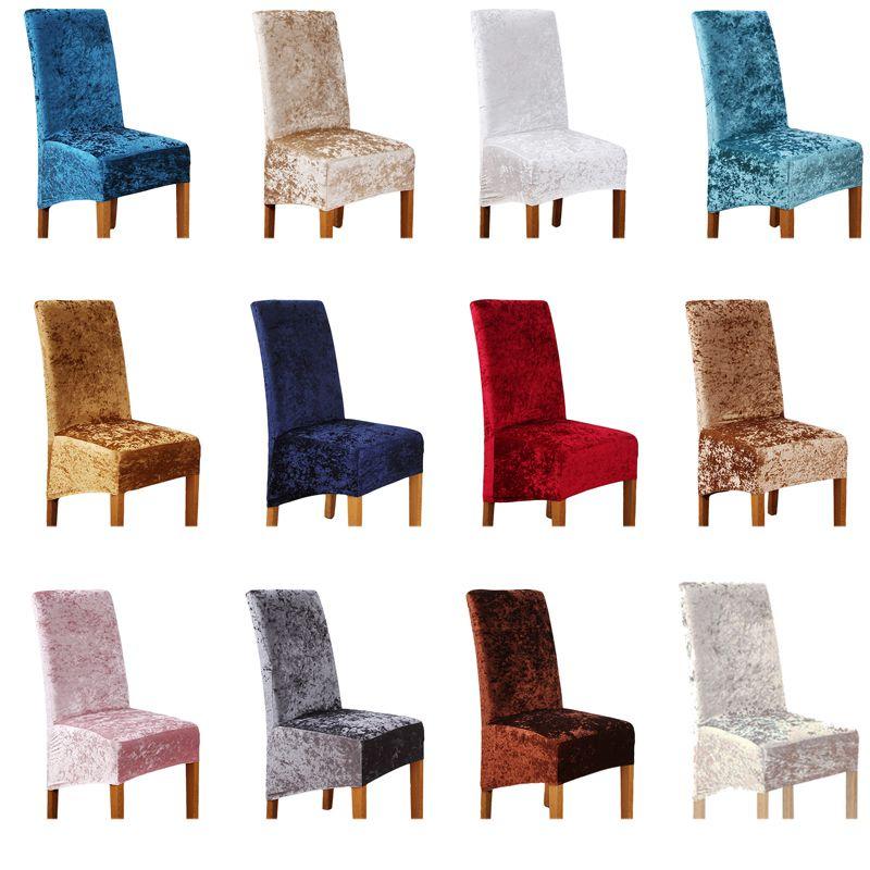Stylish Crushed Velvet Dining Chair Covers With Secure Fit And Quick Recovery Stretch