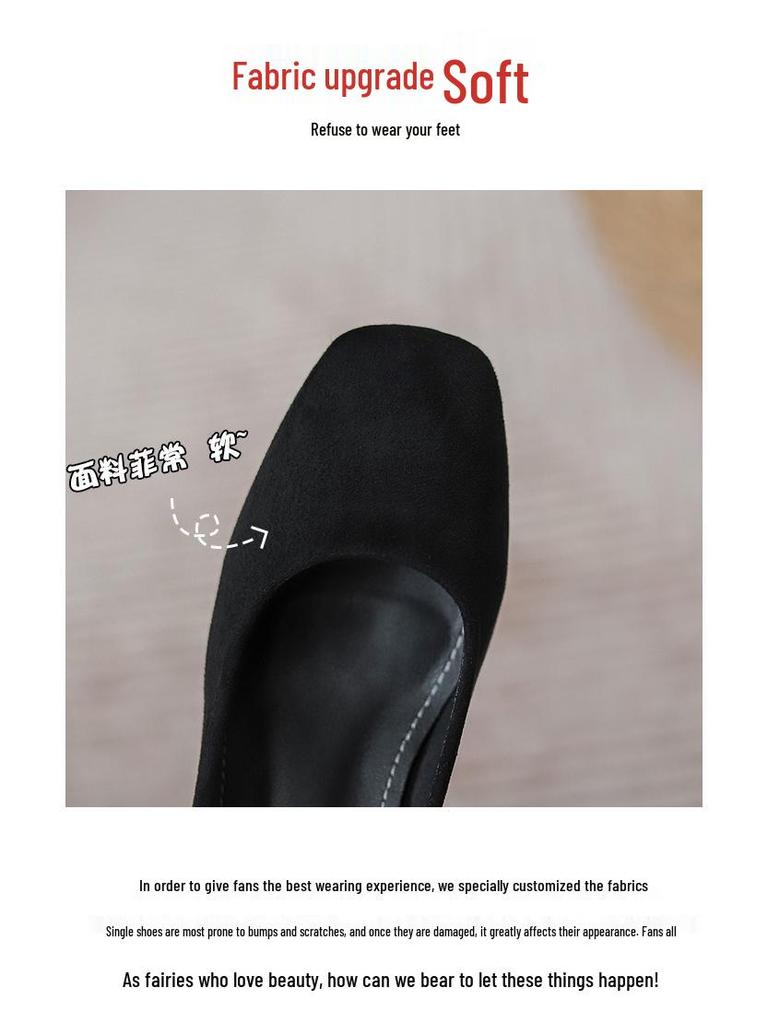 Damen Square Toe Chunky Heel Arbeitsschuhe - Bequemes Weiches Leder, Nicht Ermüdend für Lange Stehstunden, Ideal für Professionelle Bürokleidung