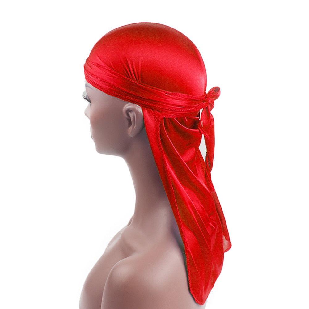 Premium Quality Smooth Silk Nylon Durag Headwear Pirate Cap In Solid Color Style