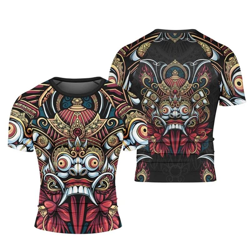 New Summer Cartoon Samurai 3d Printed Harajuku Men'S T Shirt Sports Comfortable Short Sleeve Dragon
