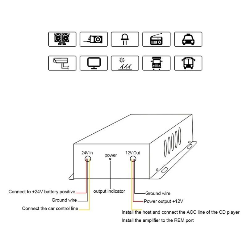 High Power Voltage Regulator Power Adapter Suitable for Vehicle Car Electronics 24V To 12V Step Down Converter Regulator