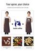 Customized Women's Canvas Apron and Hat Set with Logo for Supermarket and Milk Tea Restaurant Staff.
