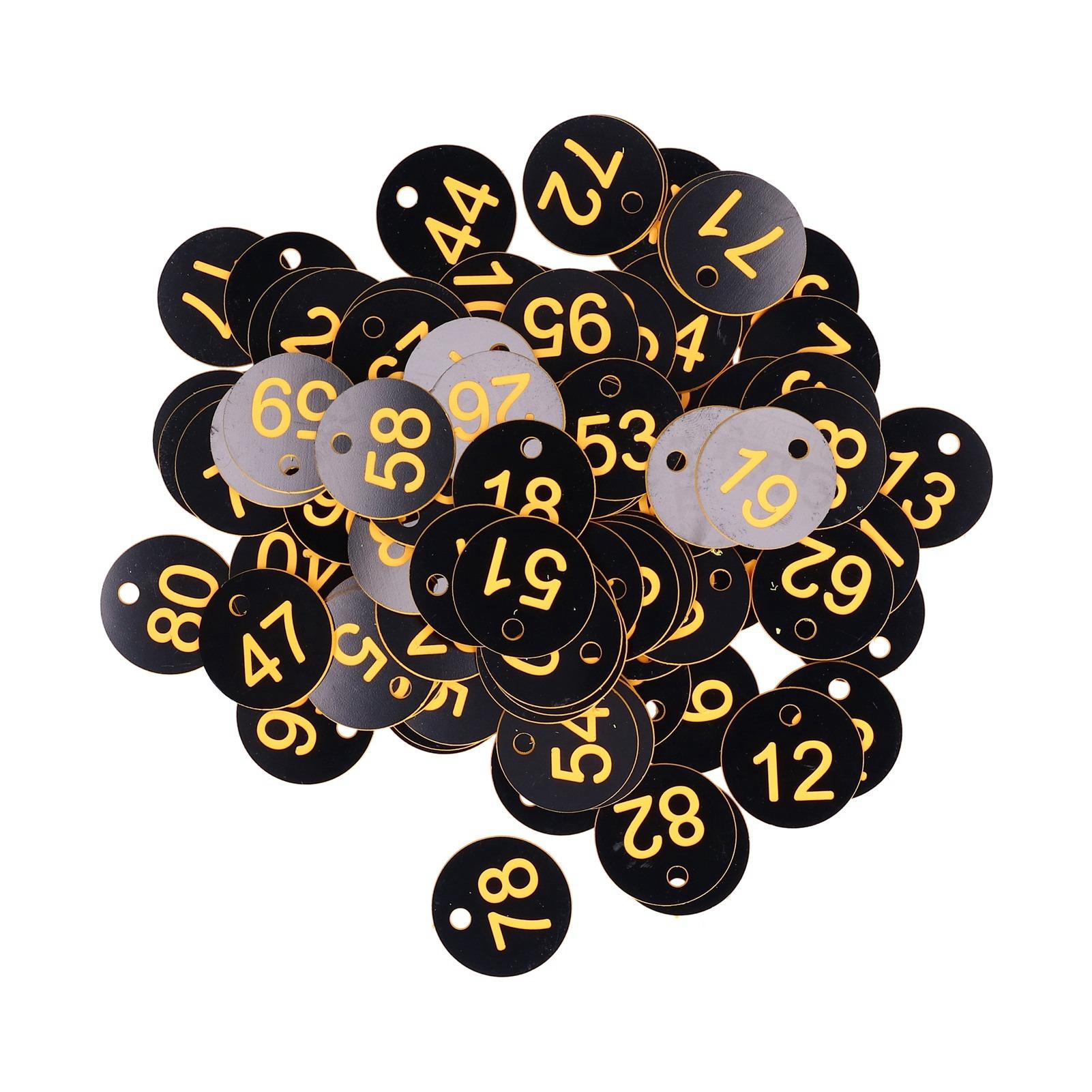 

100Pcs Round Number Beehive Sign Marker Labels with Hole Farm Beekeeping Accessory(Blue White )
