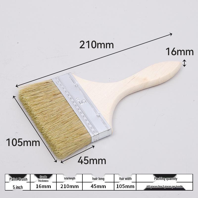 Thick Bristle Paint Brush with Wooden Handle for Cleaning & Barbecue