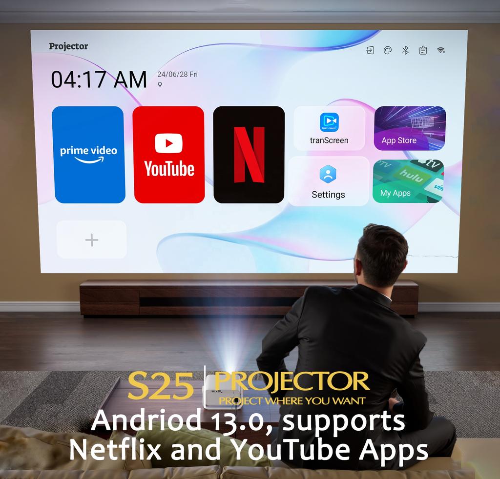 Cheapest Electric Focus Mini 5G WiFi 6 BT 720P Outdoor Portable Movie Mirroring Smart Android 12 System Phone Mini 4K Projector