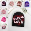 Cap Knit Unisex With Letter And Heart Embroidery Design For Fall Fashion Street