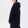 Pin Black Hood Shirring One-Piece Black