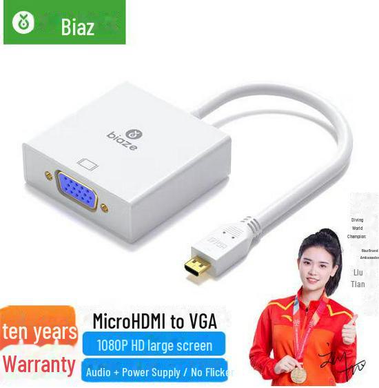 

Конвертер Biaz HDMI в DisplayPort, видеокабель 4K/1080P для настольного хоста Mini HDMI to VGA with audio