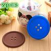 2pcs Creative Household Supplies Round Silicone Cup Mat Colorful Button Cup Coasters Cup Cushion Hol