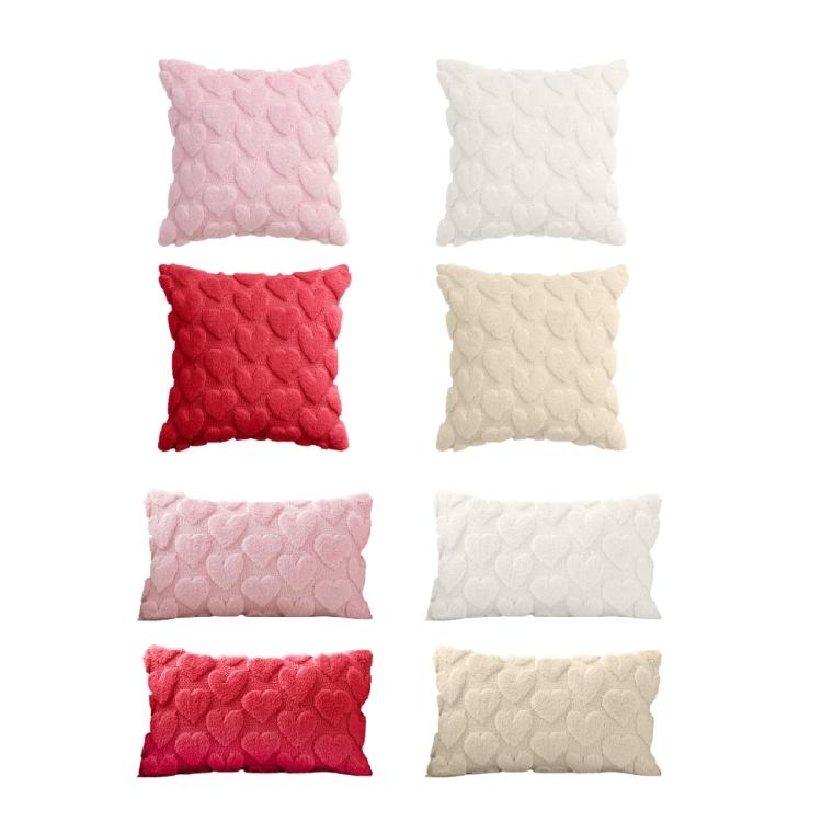 2Pack Valentines Day Pink Plushes Cushions Cover Decorative Pillow Case for Home Ambiances for Sofa Bed Decorations