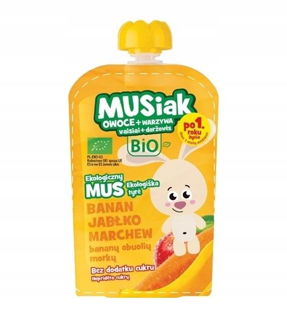 Fruit and vegetable puree banana apple carrot organic 100g MUSiak