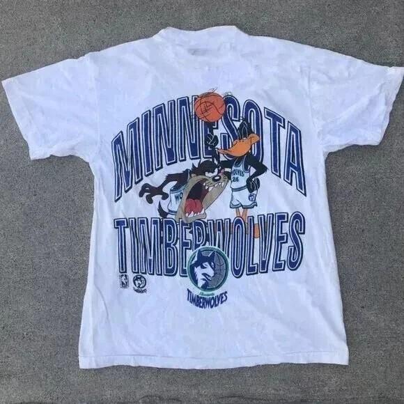 

Vintage NBA Minnesota Timberwolves Looney Tunes White Unisex Shirt Men Women Unisex T-Shirt L