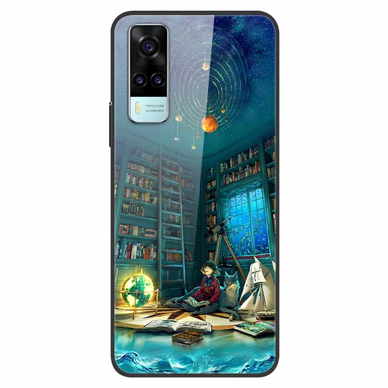 Luxury Cover Case for vivo Y53S 4G Tempered Glass Cover for Vivo Y31 VivoY31 2021 Y51 2020 Phone Case for Vivo V2036 Y53S Coque