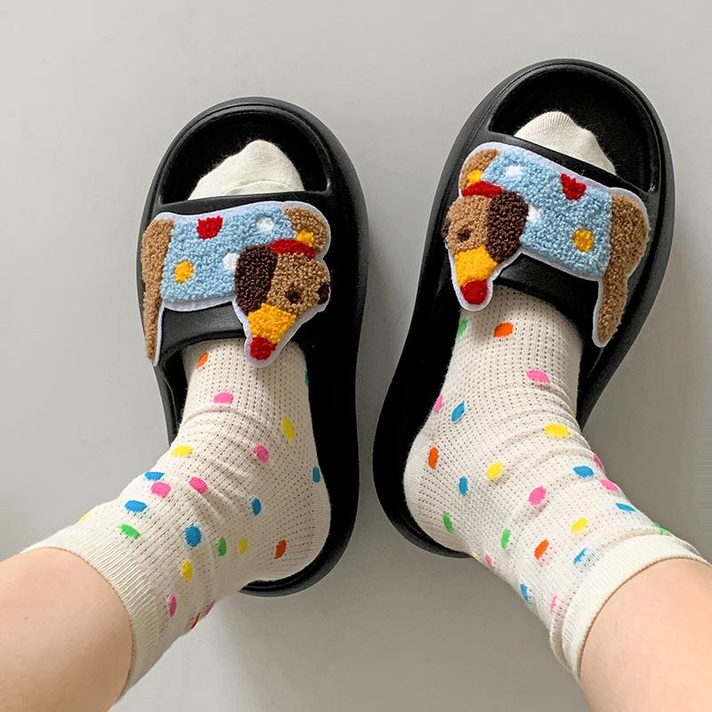 Dachshund lightweight thick-bottomed one-word slippers for women's summer wear, non-slip and cool slippers for stepping on shit