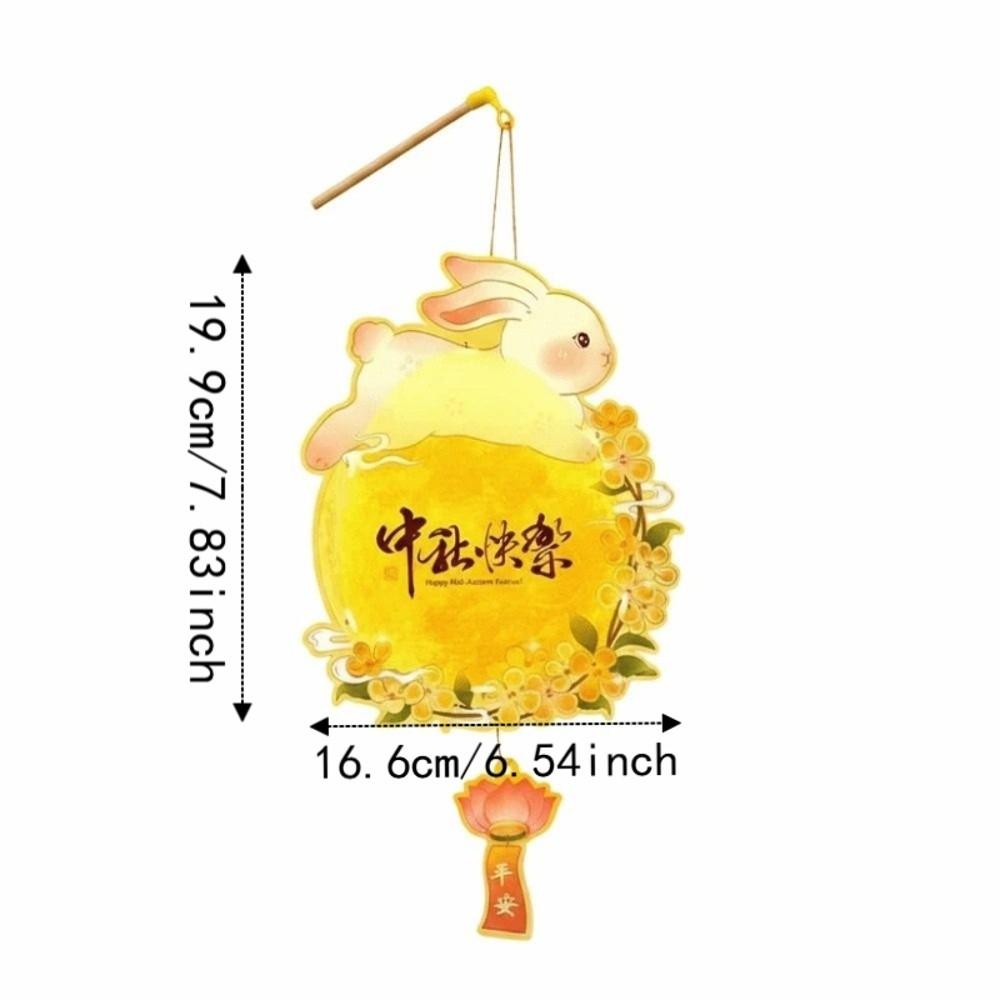 Handmade Mid Autumn Lantern Glowing Rabbit Flower Lantern Bunny Lantern Cultural Gift