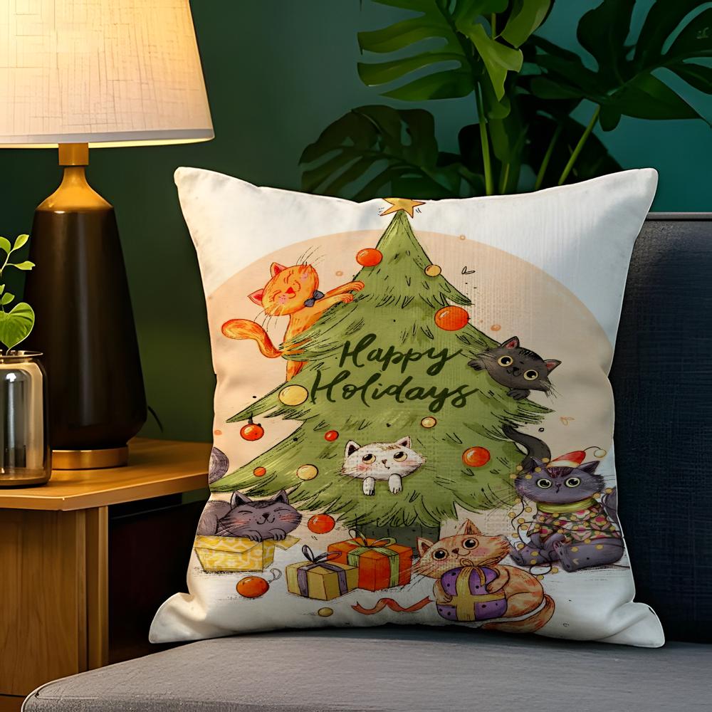 Cute Animal Girl Outfits Pillow Case Natural Linen Pillow Case DoubleSided Decor Sofa Pillowcase Home Decor