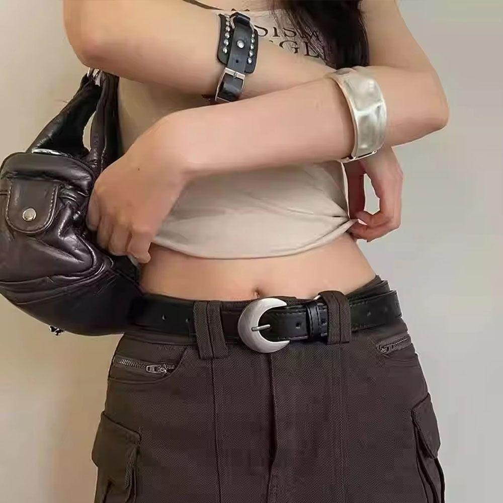 Luxury Women's Belt Designer Dress Jeans Belt Fashionable Moon Waist Belt  Streetwear