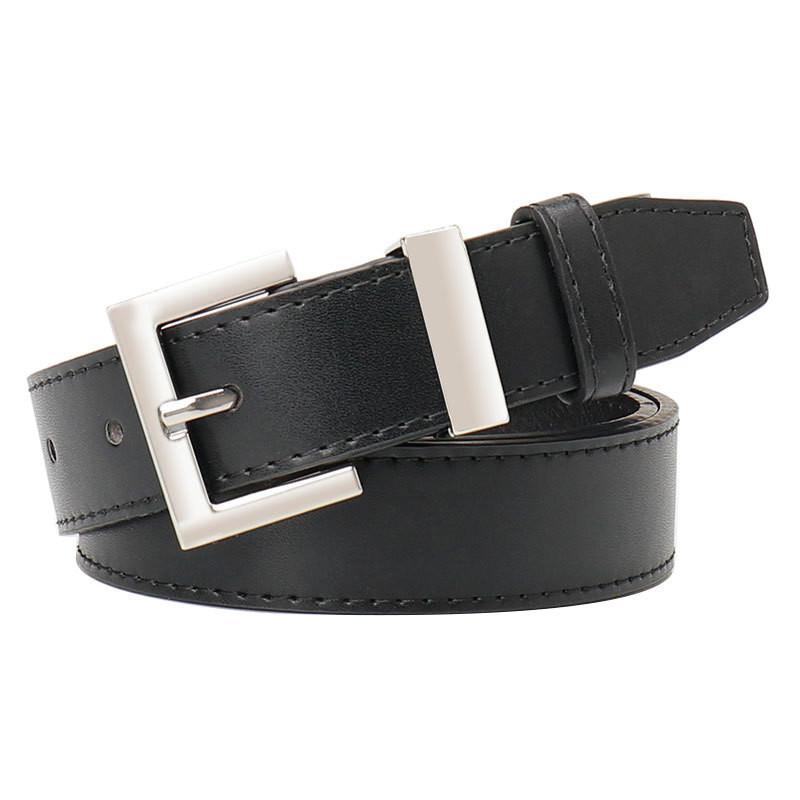 Womens Minimalist Designer Belt Made Of Faux Leather With Alloy Closure For Chic Outfits