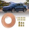 Car Brake Line Tubing 3/16 Coated Alloy 25Ft Brake Line Fitting Kit Anti-Rust Flexible Tube Roll Fittings Connector Set For Home