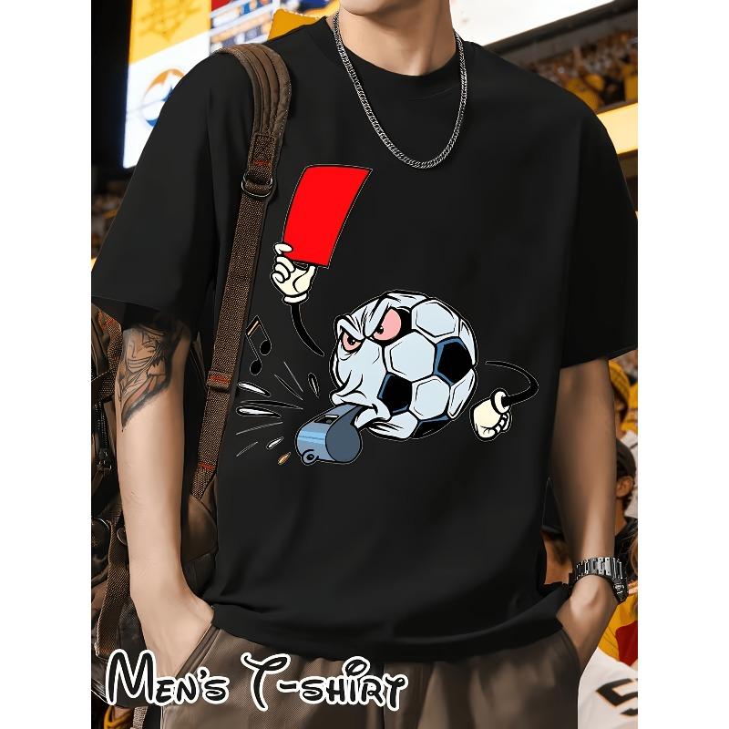 

Soccer Referee Fun Style Graphic Short Sleeve, Men s Comfortable Casual Sports T-Shirt,Breathable,Relaxed 4XL